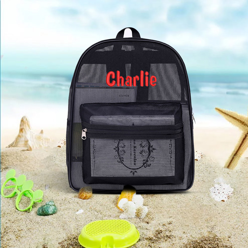 Personalized Embroidery Transparent Mesh Backpack