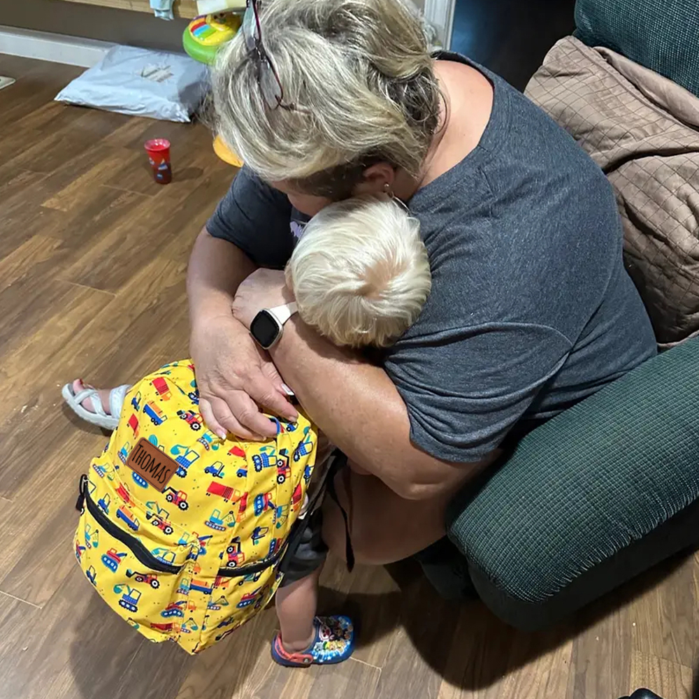 Personalized Original Leather Patch Back to School Backpack