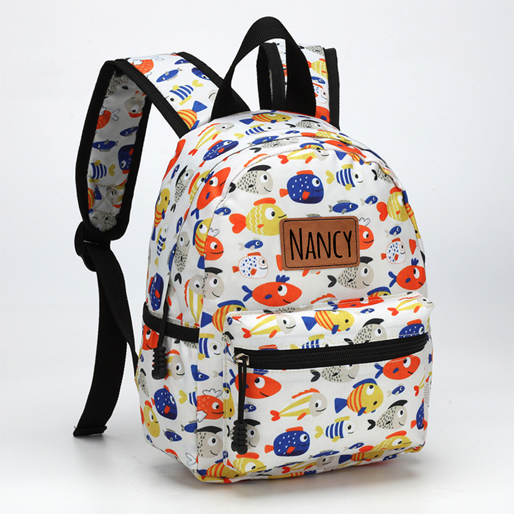 Personalized Original Leather Patch Back to School Backpack