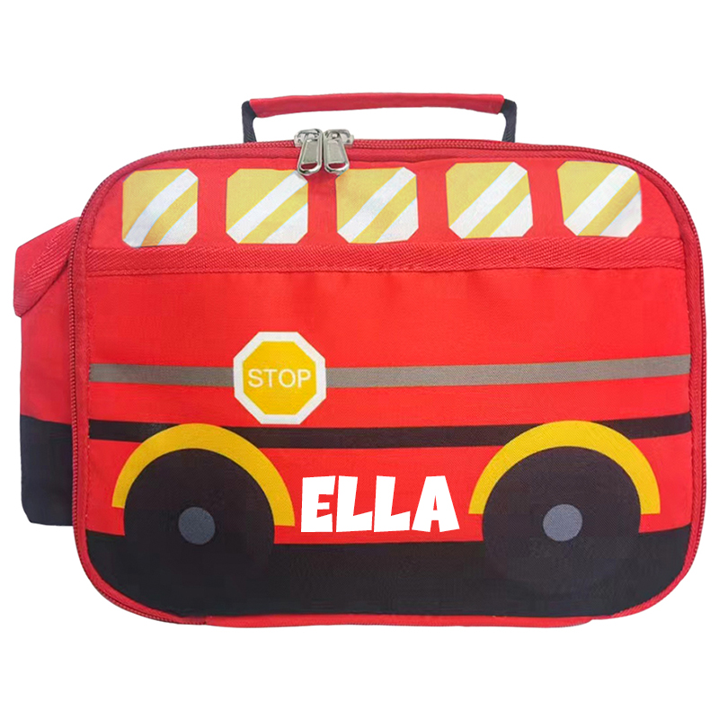 Personalized Embroidery 3D School Bus Insulation Lunch Box