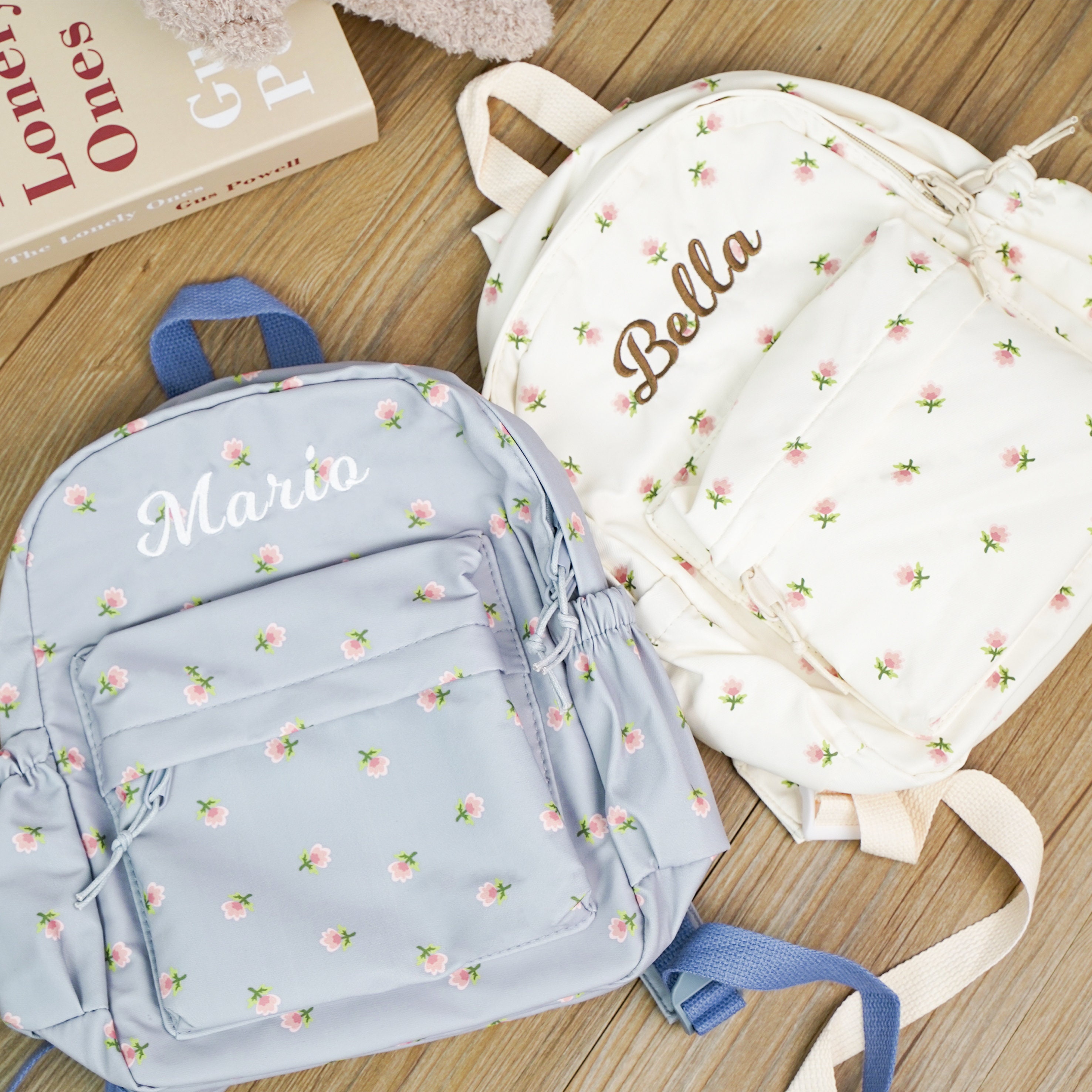 Personalized Embroidery Kid Floral Backpack