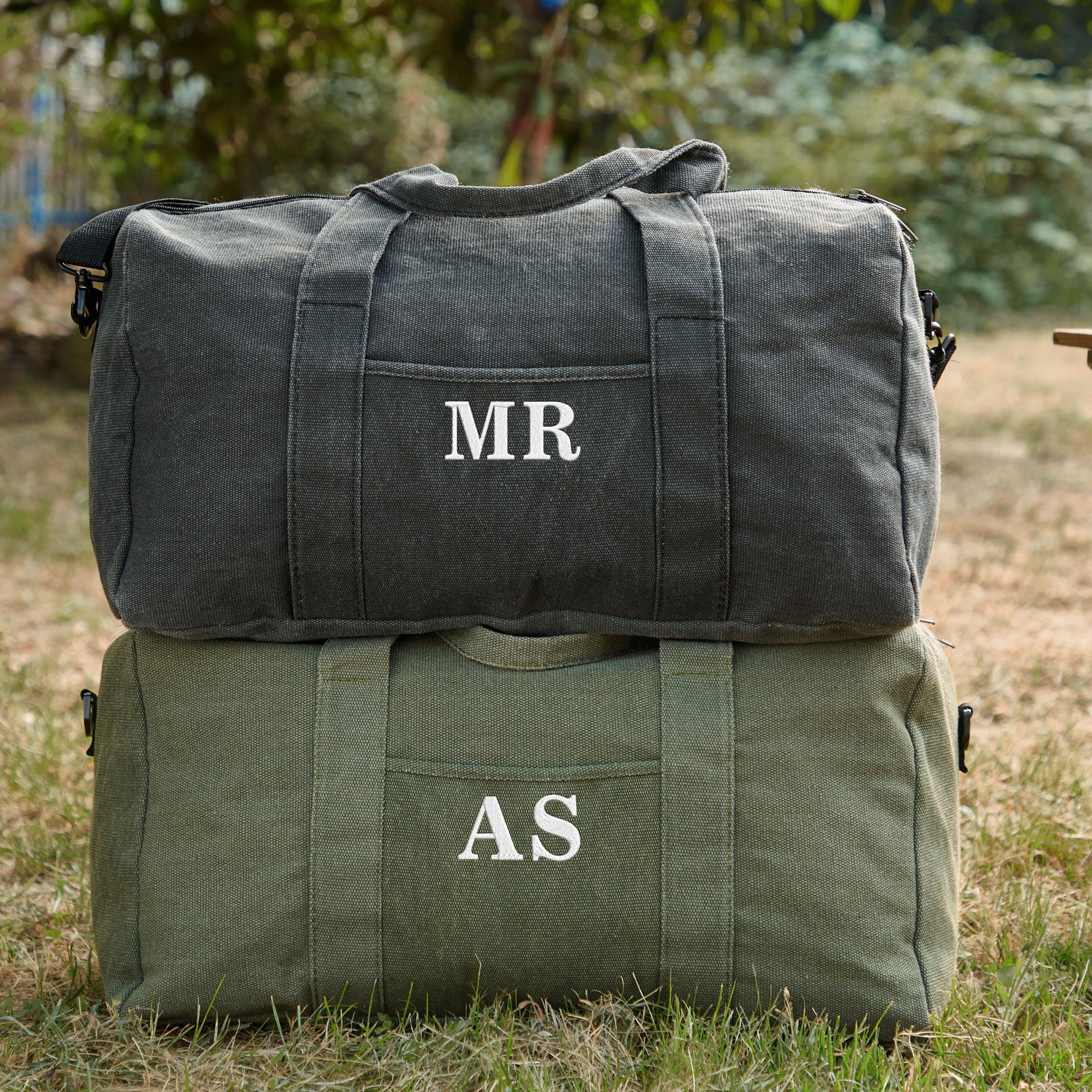Personalized Embroidered Canvas Duffel Bag