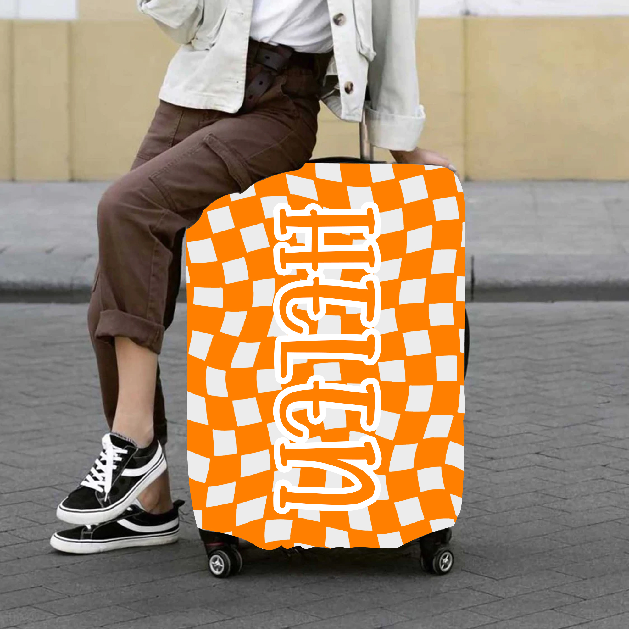 Personalized Original Checker High-elastic Suitcase Protector Luggage Cover