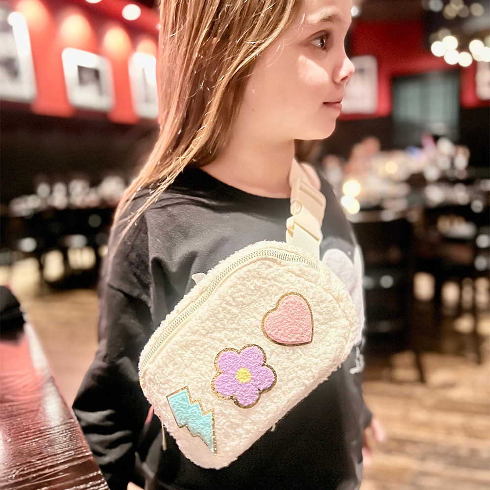 Personalized Chenille Patch Sherpa Crossbody Bag