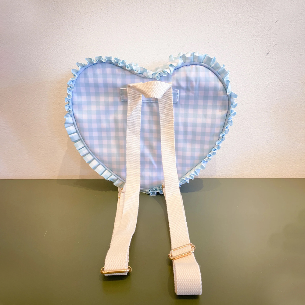 Personalized Embroidery Ruffle Heart Shape Backpack