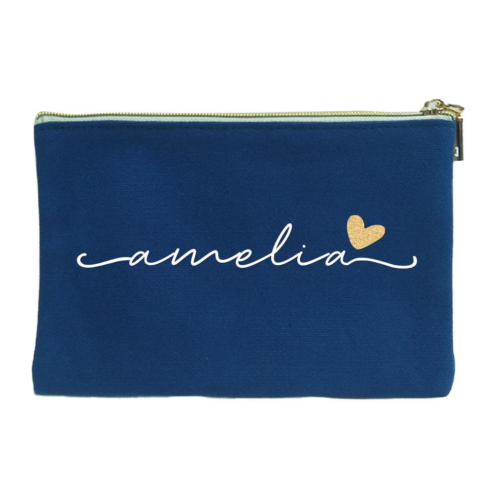 Personalized Multicolor Canvas Portable Makeup Bags
