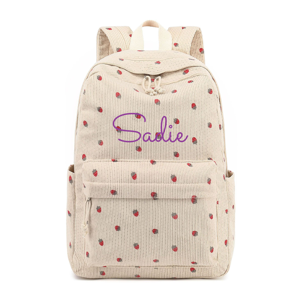 Personalized Lovely Corduroy 3 In 1 School Backpack