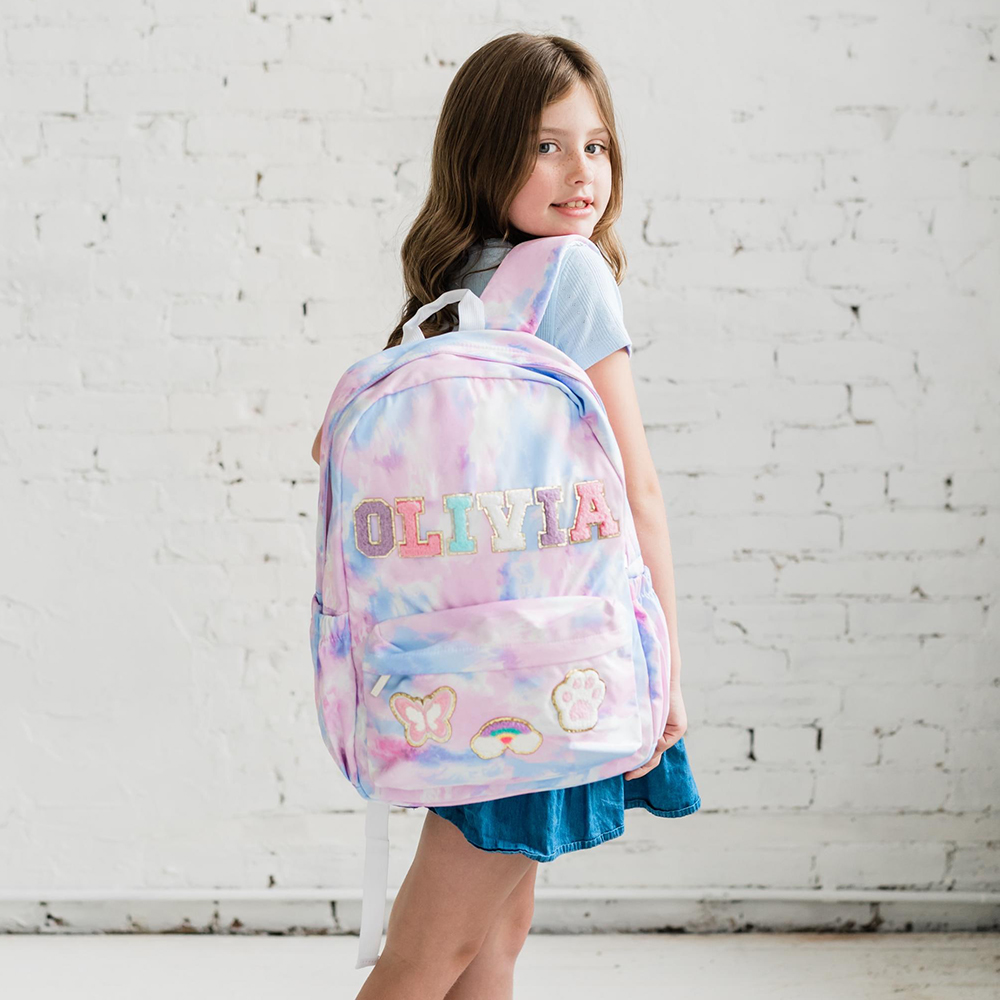 Personalized Lovely Tie-Dye 3 in 1 School Backpack Set