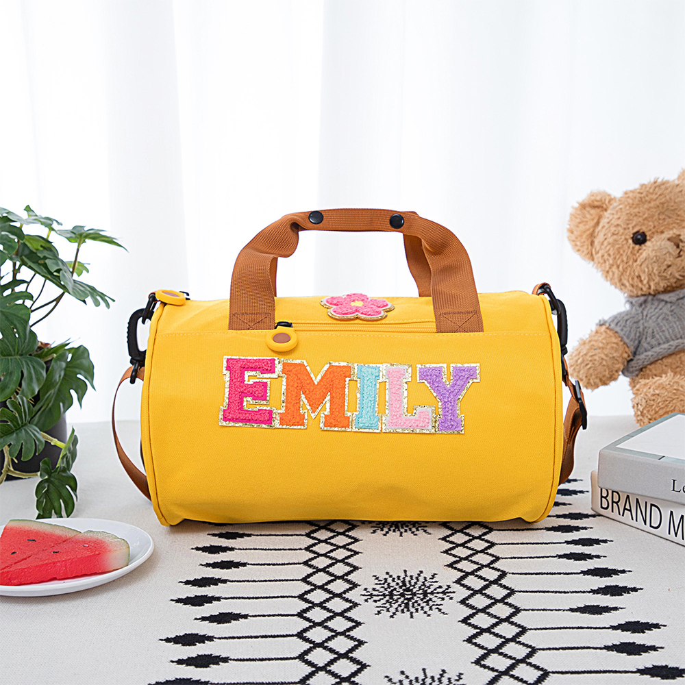 Personalized Chenille Letter Patch Water Proof Duffle Dance Bag