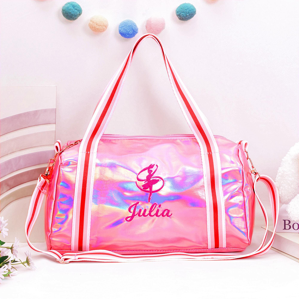 Personalized Sparkly Ballerina Duffel Bag