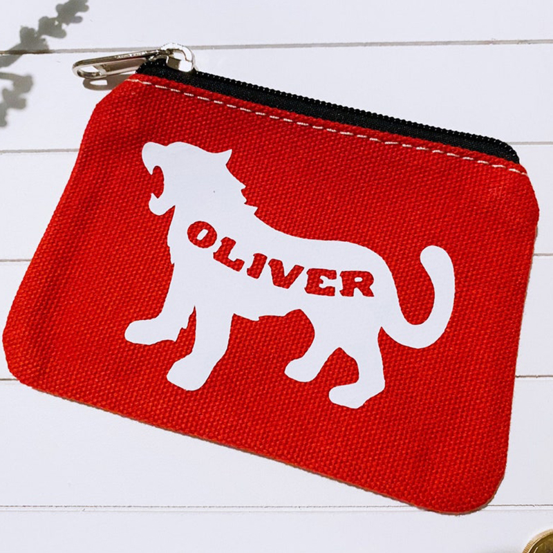 Personalized Name Kids Cute Zip Money Purse