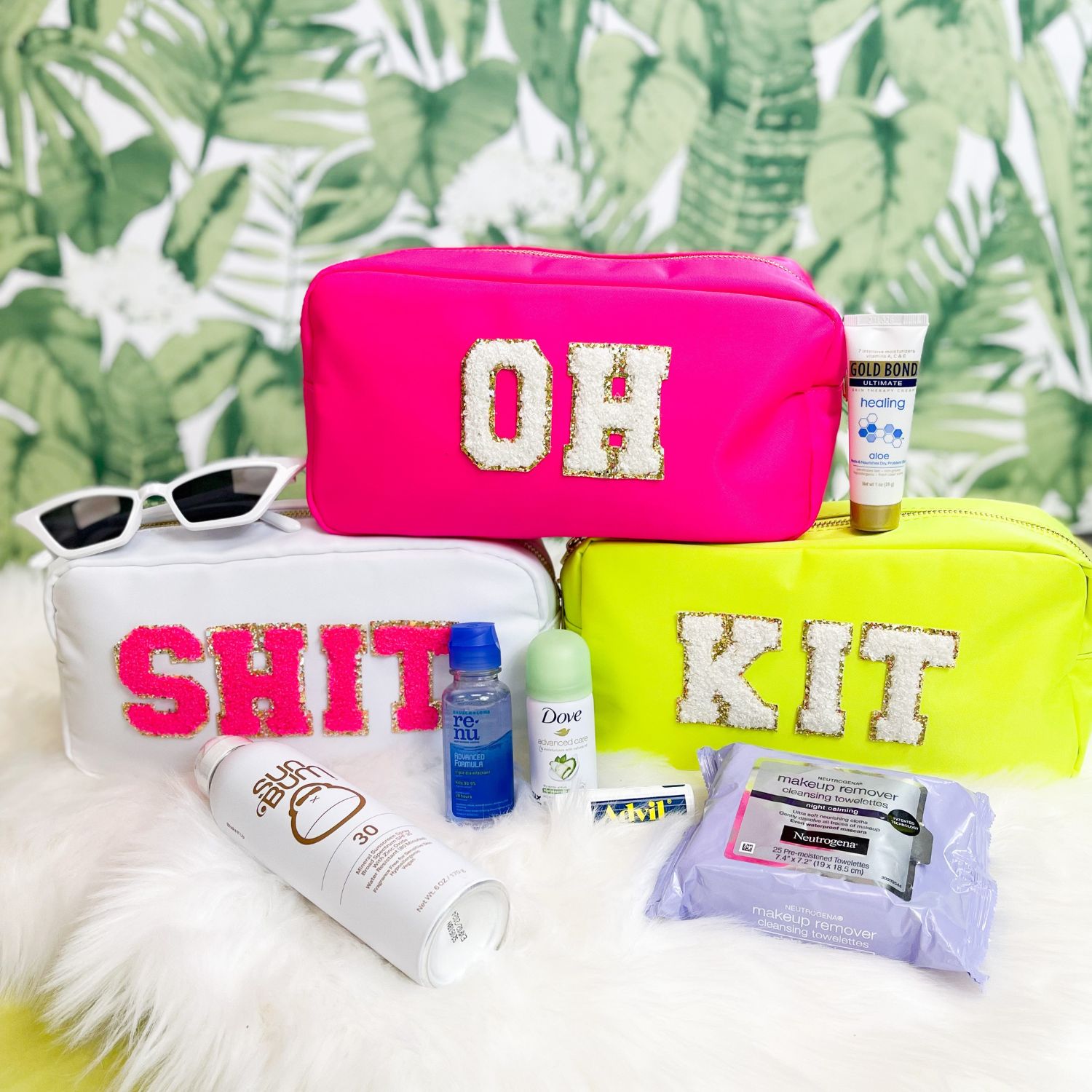 Personalized Varsity Letter Makeup Bag