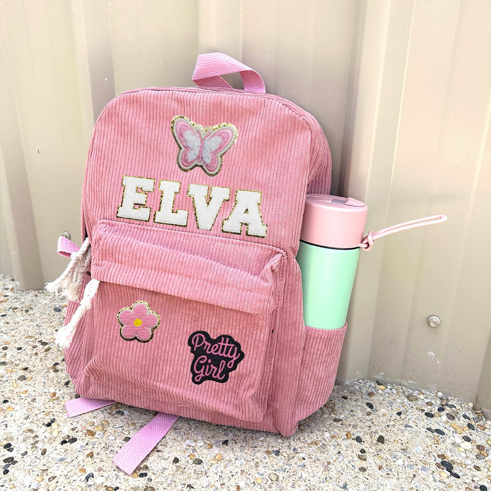 Personalized Chenille Patch Back To School  Backpack
