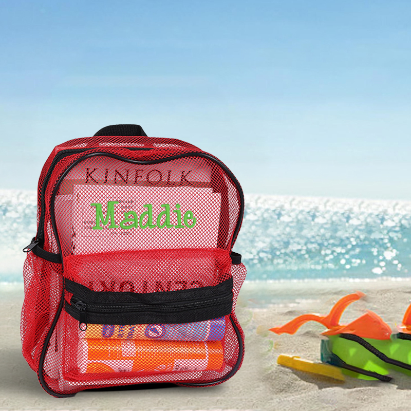 Personalized Embroidery Transparent Mesh Backpack