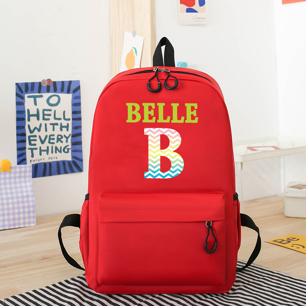 Personalized Color Monogram Back to School Backpack