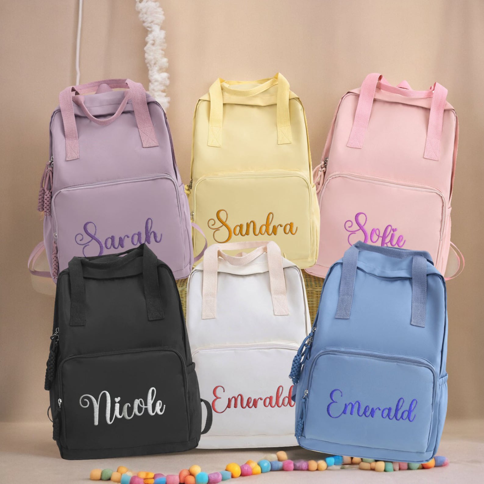 Personalized Embroidery Kid Oxford Fabric Backpack