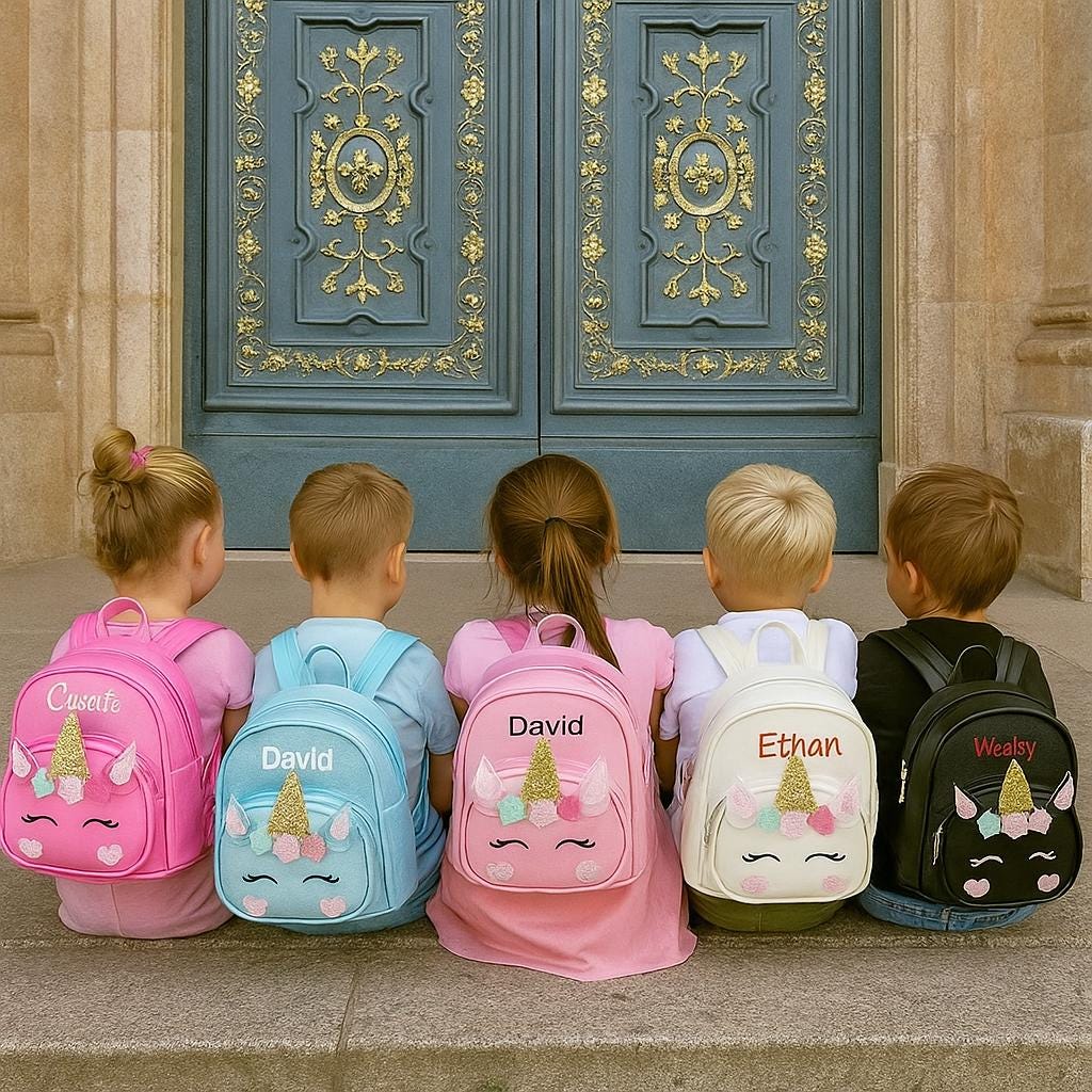 Personalized Unicorn Embroidered Backpack