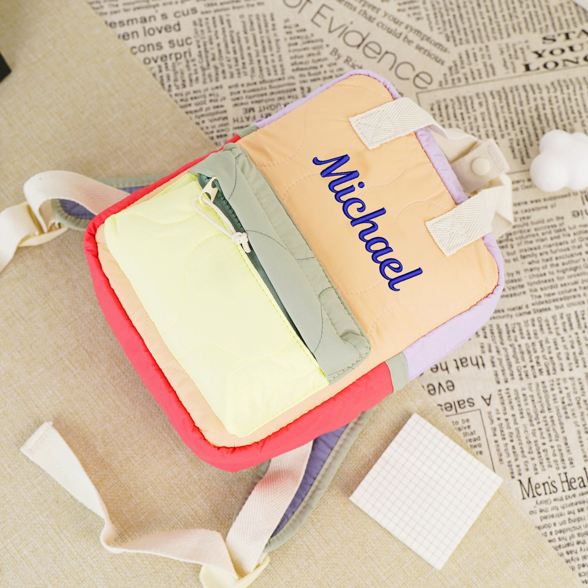 Personalized Embroidery Kid Pop Color Backpack