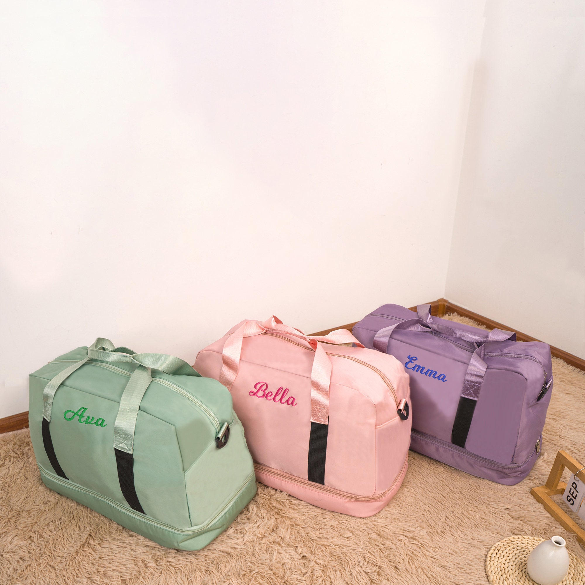 Personalized Embroidery Color Duffle Bag