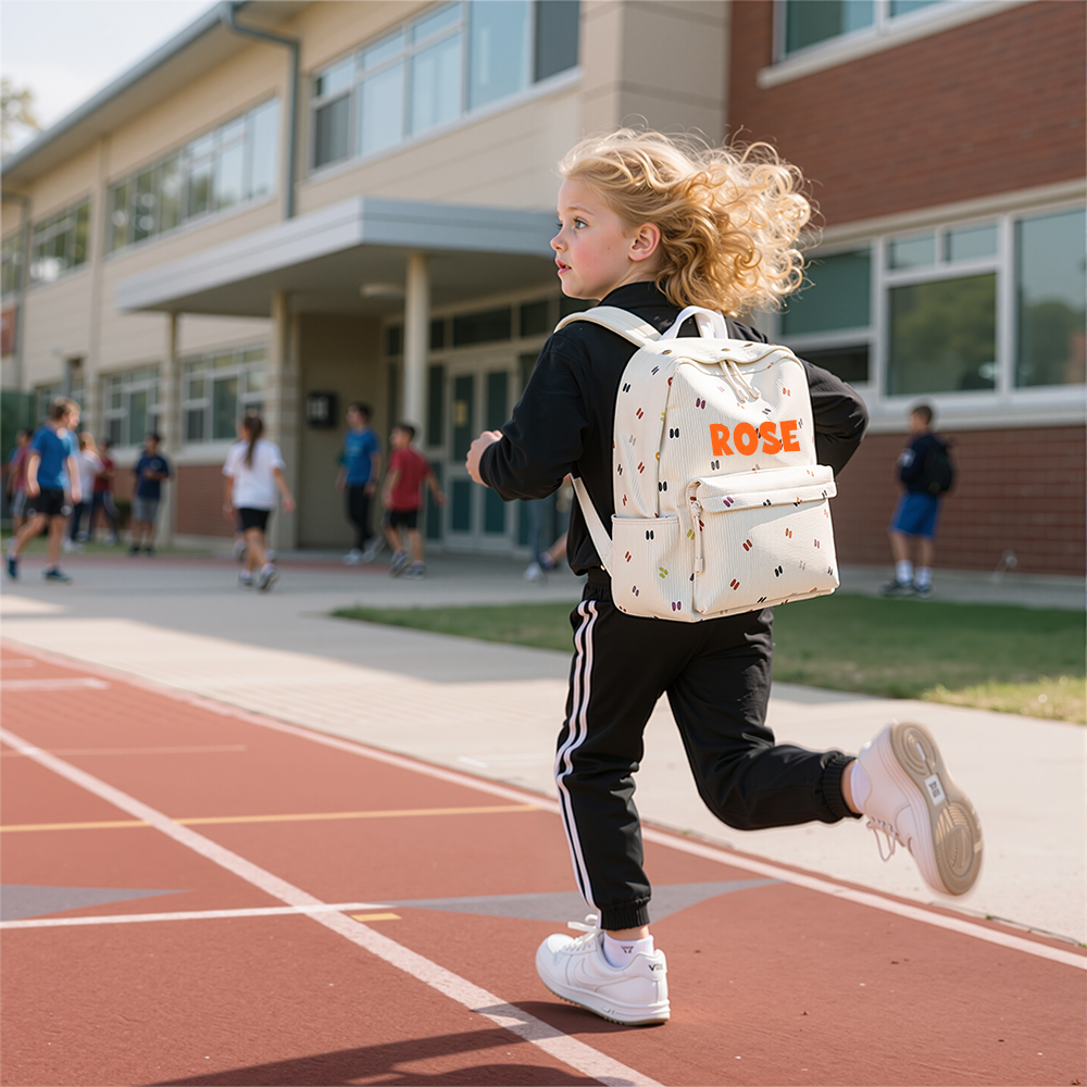 Personalized Lovely Corduroy 3 In 1 School Backpack