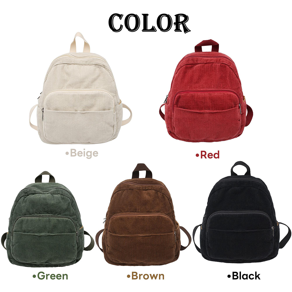 Personalized Kid Transportation Leather Label Corduroy Backpack