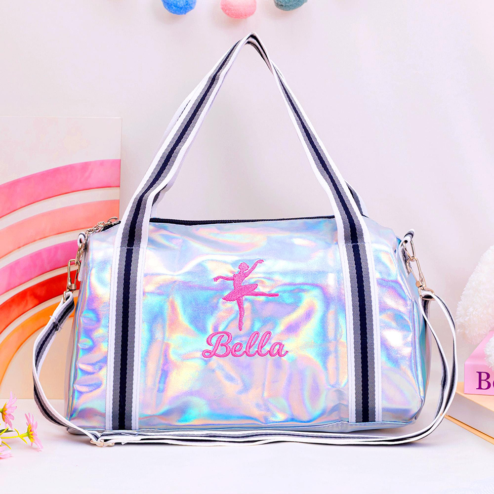 Personalized Sparkly Ballerina Duffel Bag