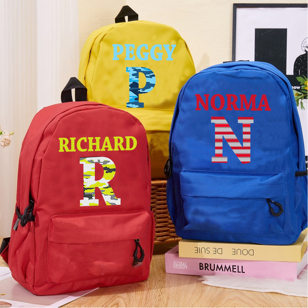 Personalized Color Monogram Back to School Backpack