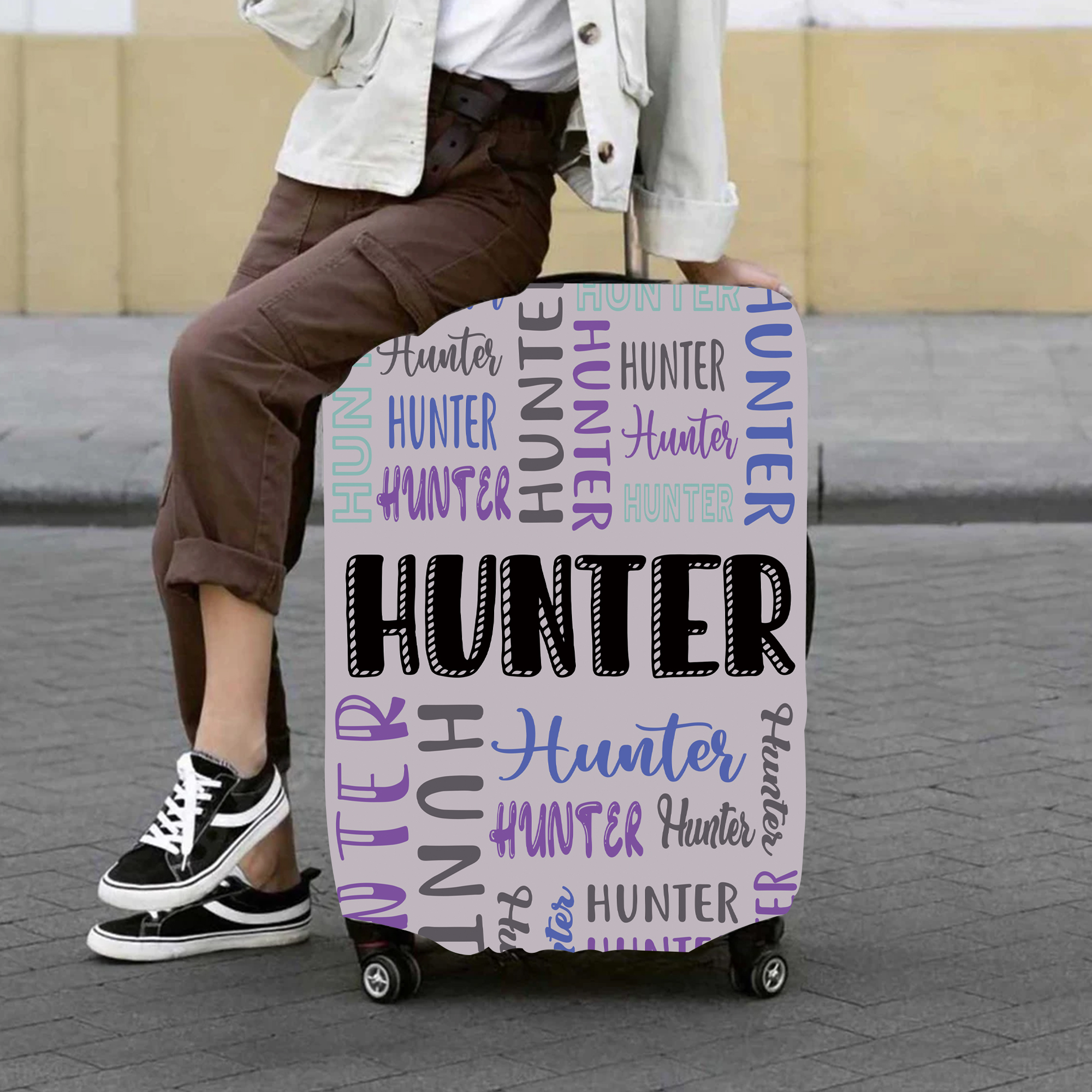 Personalized Original Monogram High-elastic Suitcase Protector Luggage Cover