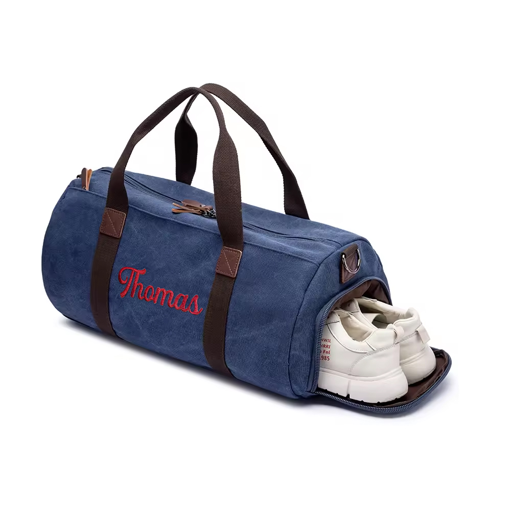 Personalized Embroidered Canvas Duffel Bag