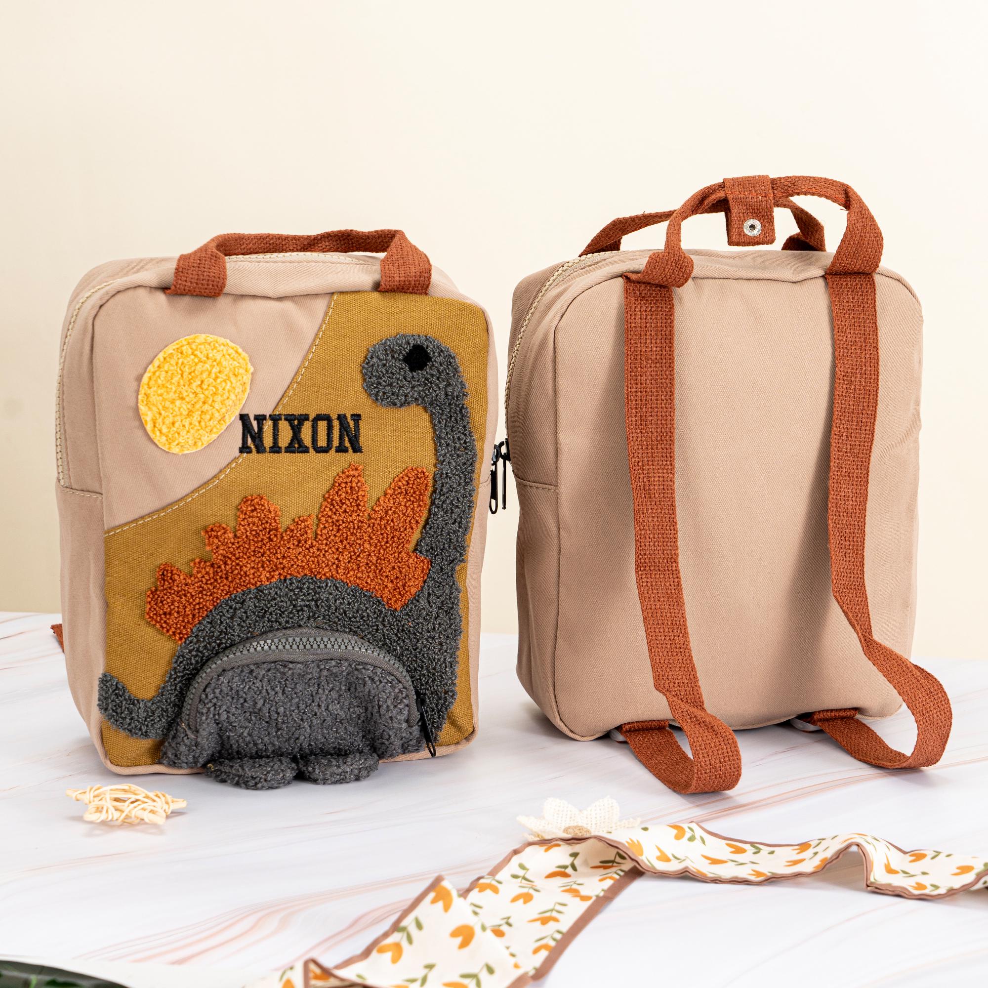 Personalized Embroidery Kids Dinosaur School Backpack