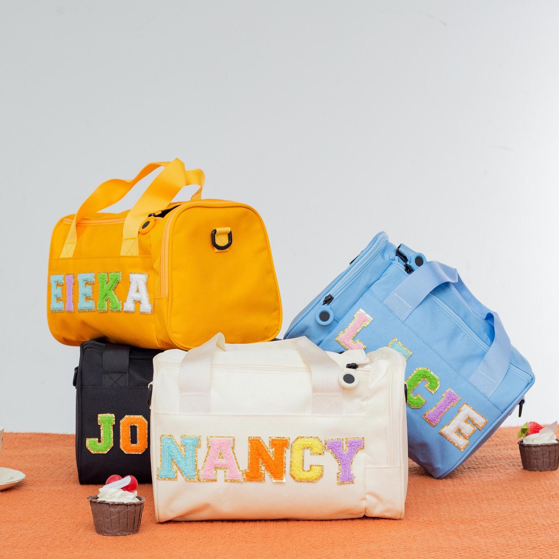 Personalized Chenille Letter Water Proof Duffle Dance Bag