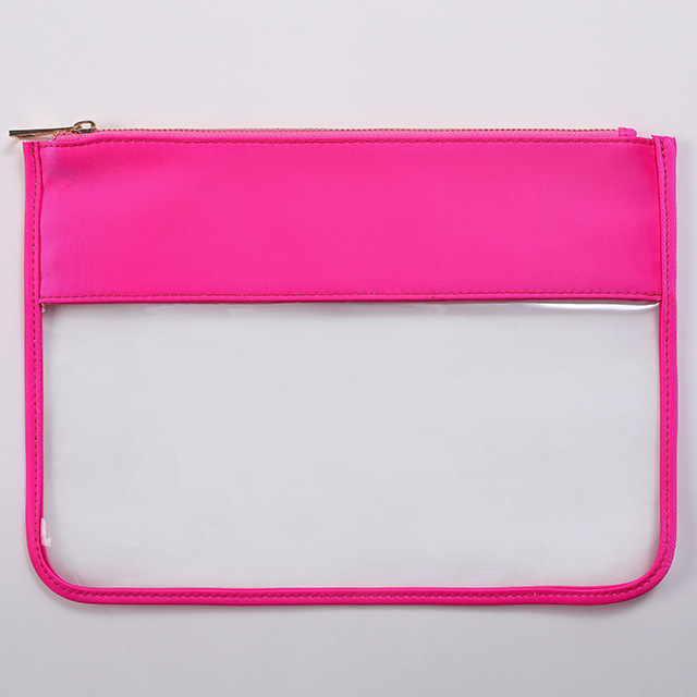 Personalized Chenille Patch Clear Pouch Cosmetic Bag