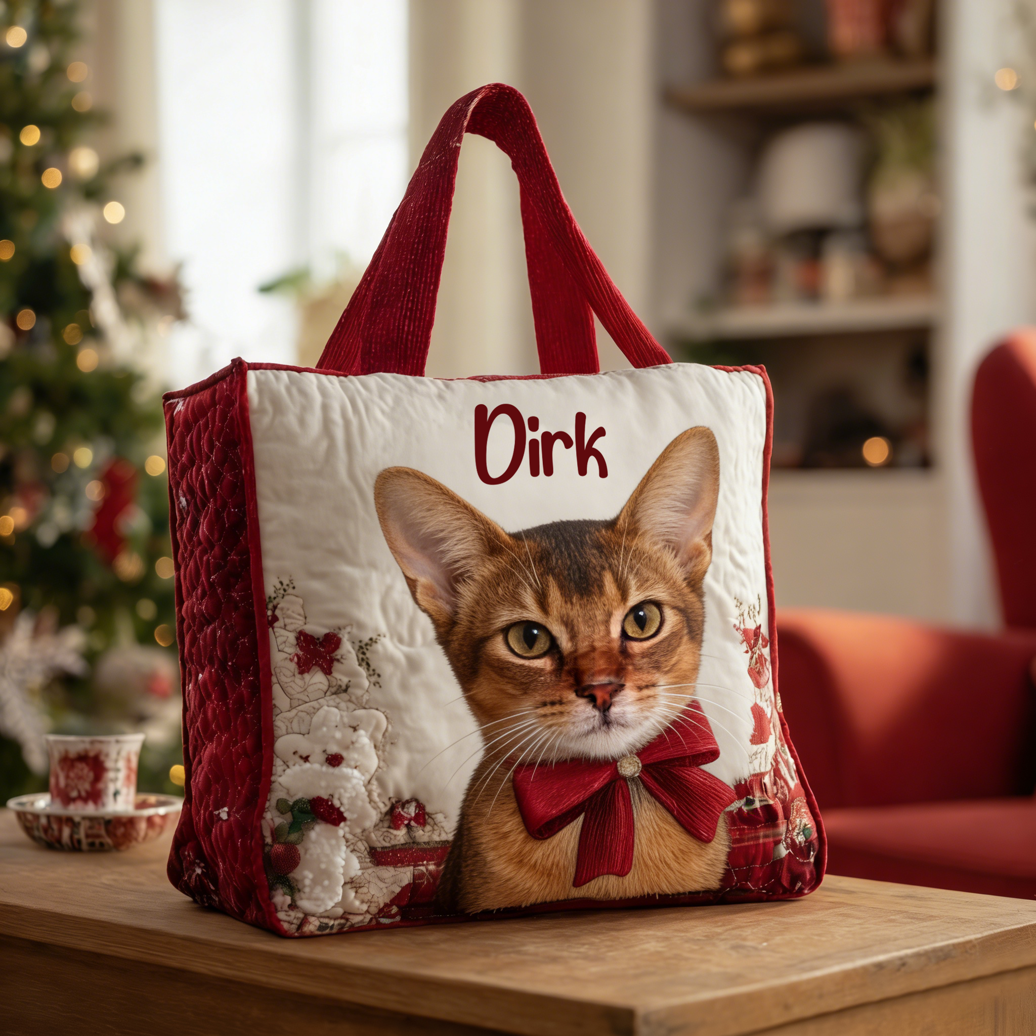 Personalized Crafted Abyssinian Quilted Tote Bag | VETote65