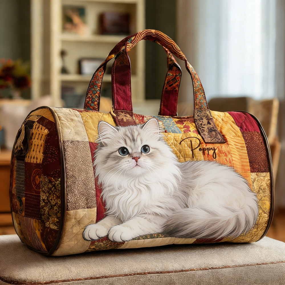 Personalized Crafted American Curl Quilted Duffle Bag | VEDuffle25