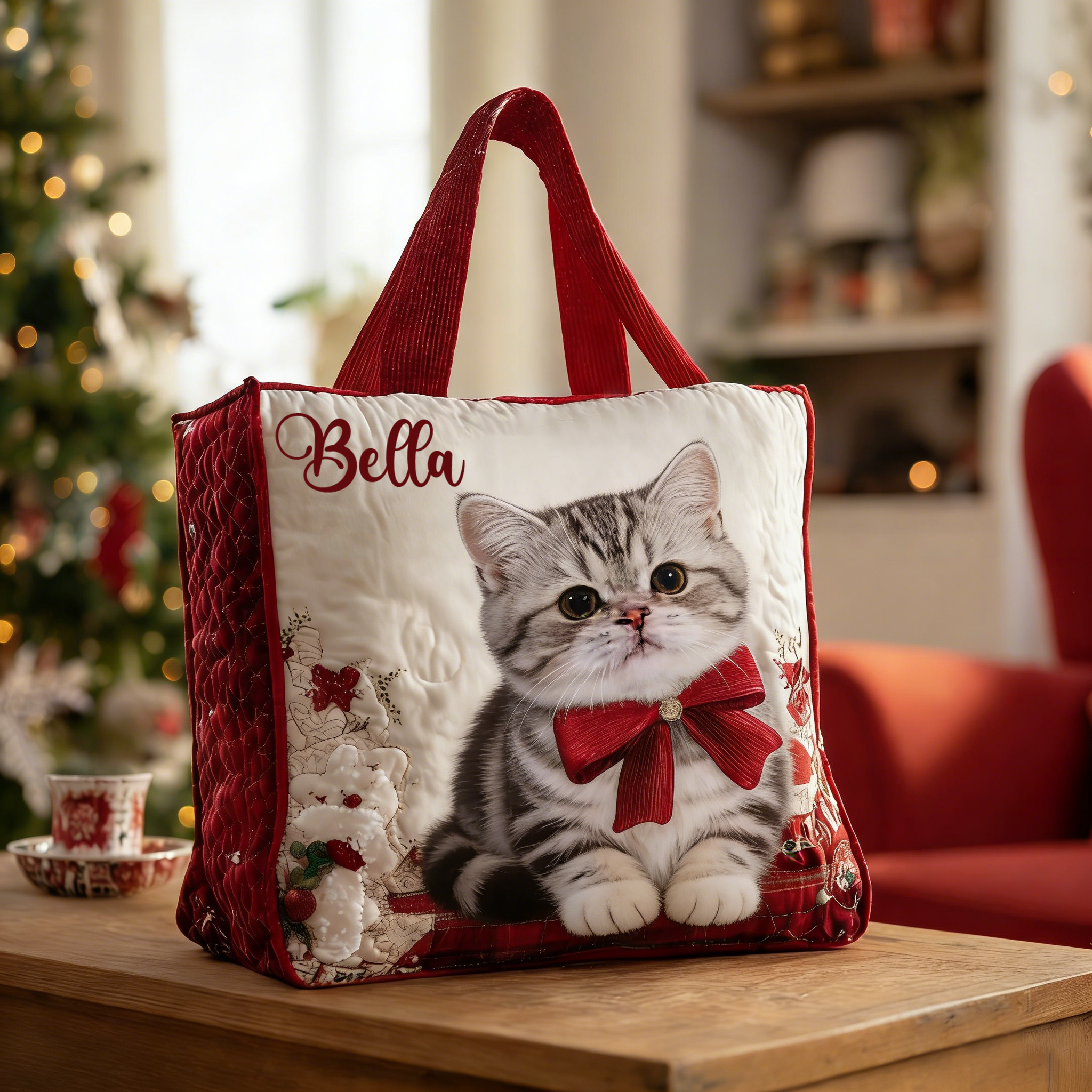 Personalized Crafted American Shorthair Quilted Tote Bag | VETote67