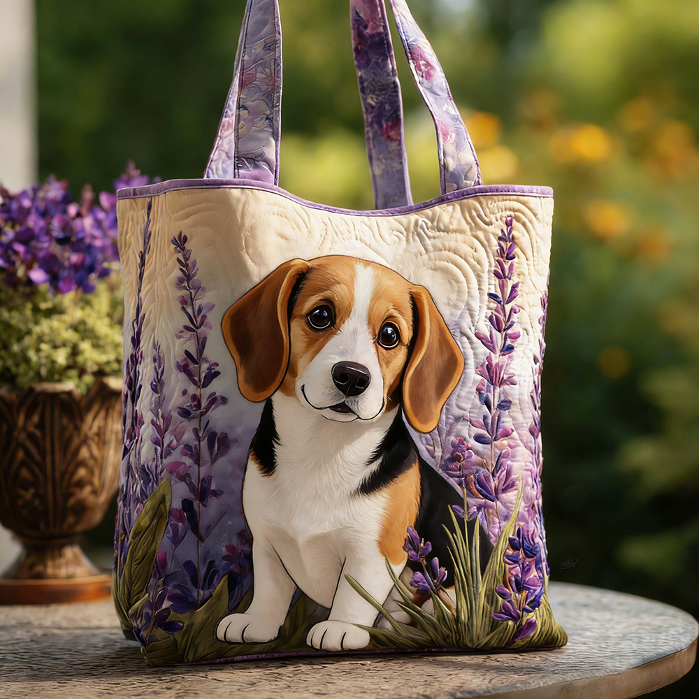Crafted Beagle Quilted Tote Bag | VETote82