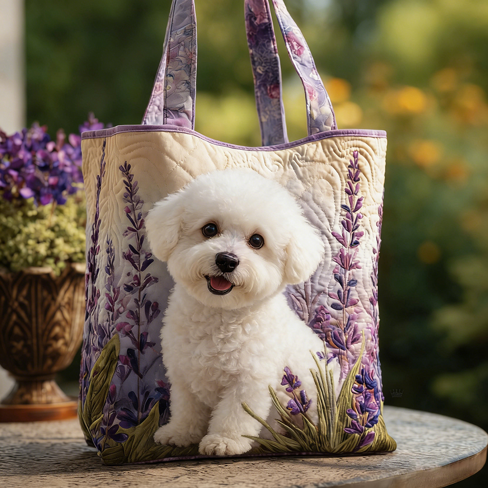 Crafted Bichon Frise Quilted Tote Bag | VETote84