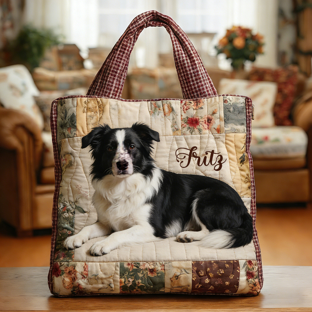 Crafted Border Collie Quilted Eco-friendly Tote Bag | VETote19