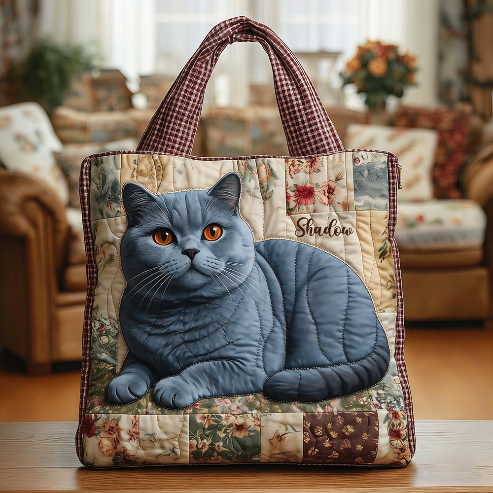 Personalized Crafted British Shorthair Quilted Tote Bag | VETote13