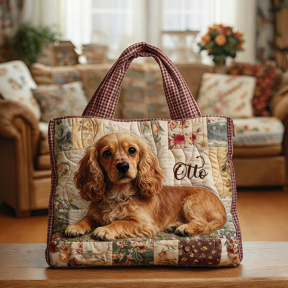 Crafted Cocker Spaniel​ Quilted Eco-friendly Tote Bag | VETote22