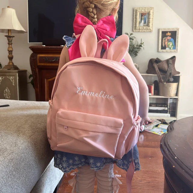 Personalized Bunny Embroidered Backpack