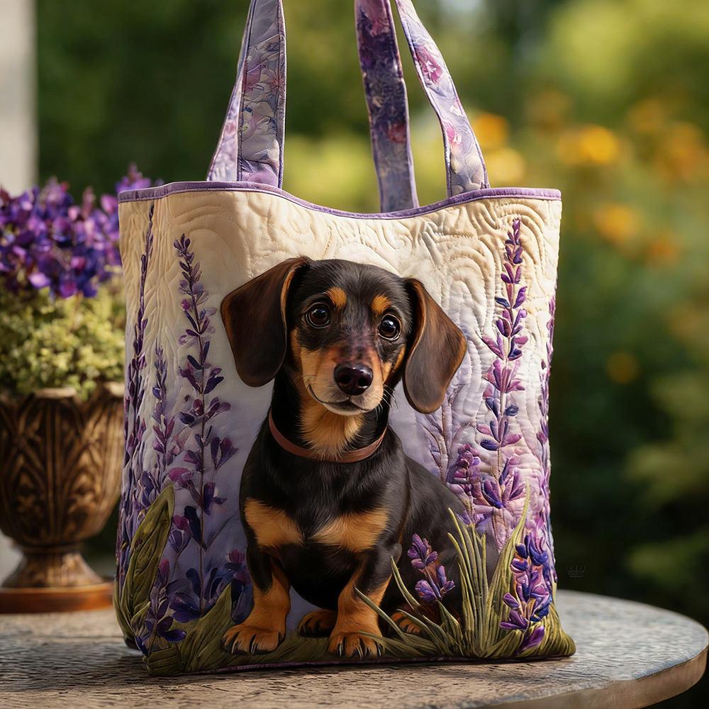 Crafted Dachshund​ Quilted Tote Bag | VETote89