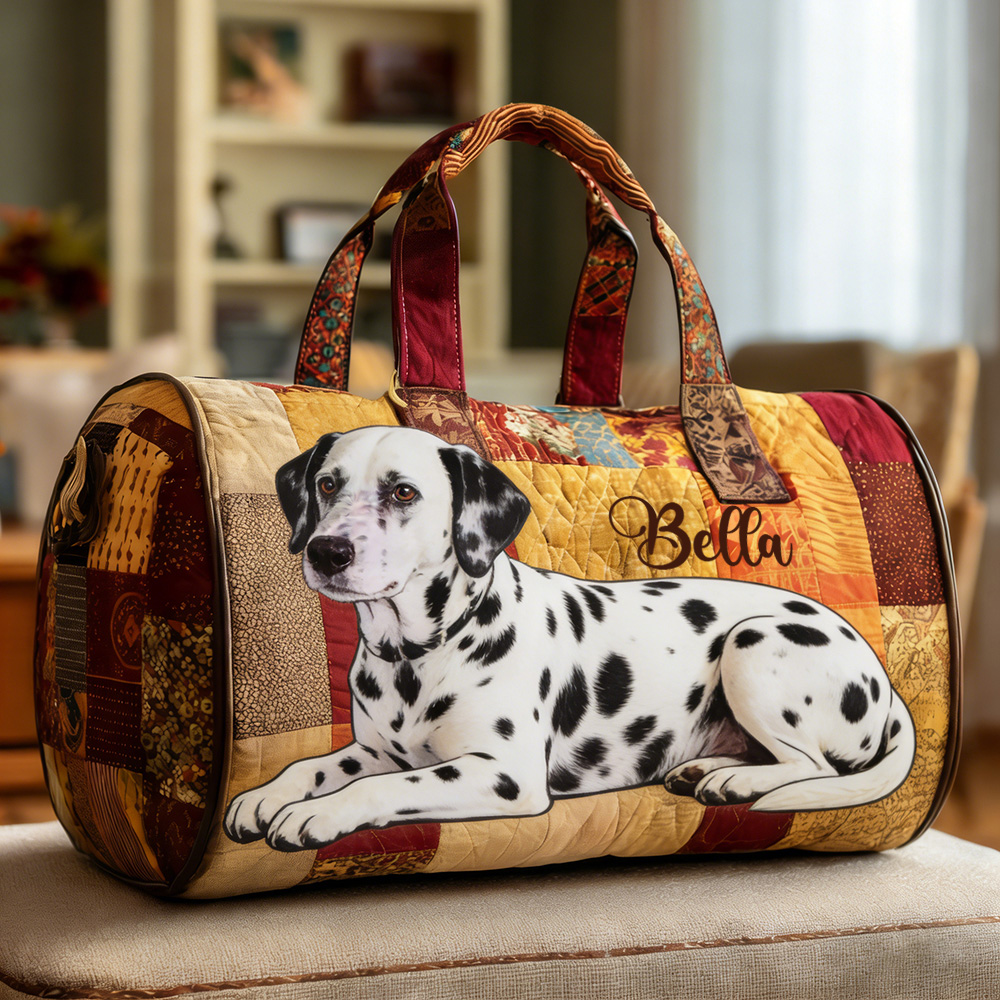 Personalized Crafted Dalmatian Quilted Duffle Bag | VEDuffle09