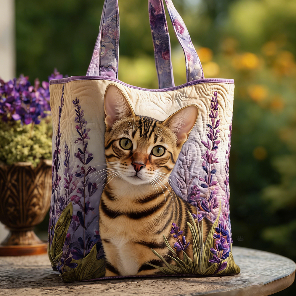 Crafted Egyptian Mau Quilted Tote Bag | VETote112