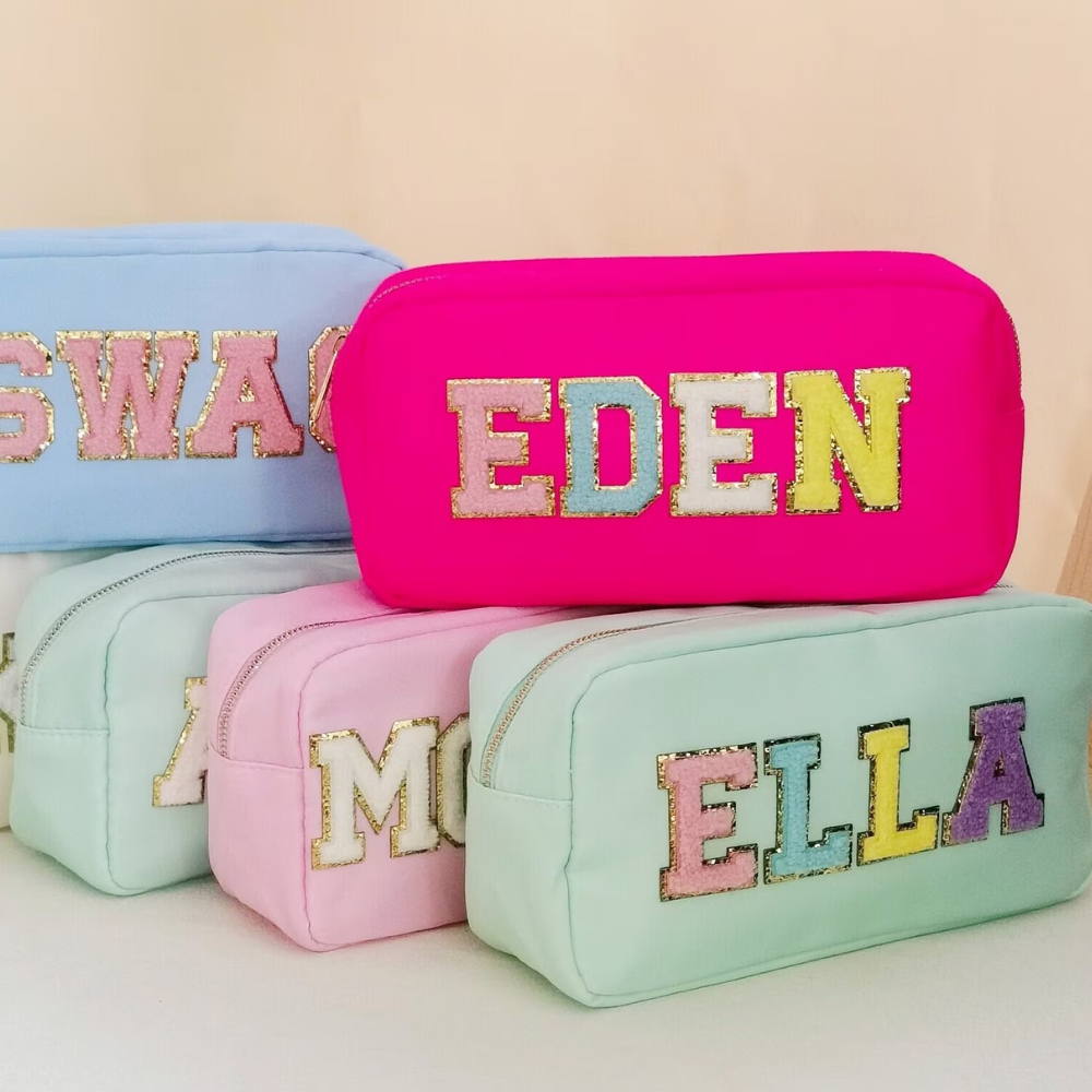 Personalized Varsity Letter Makeup Bag