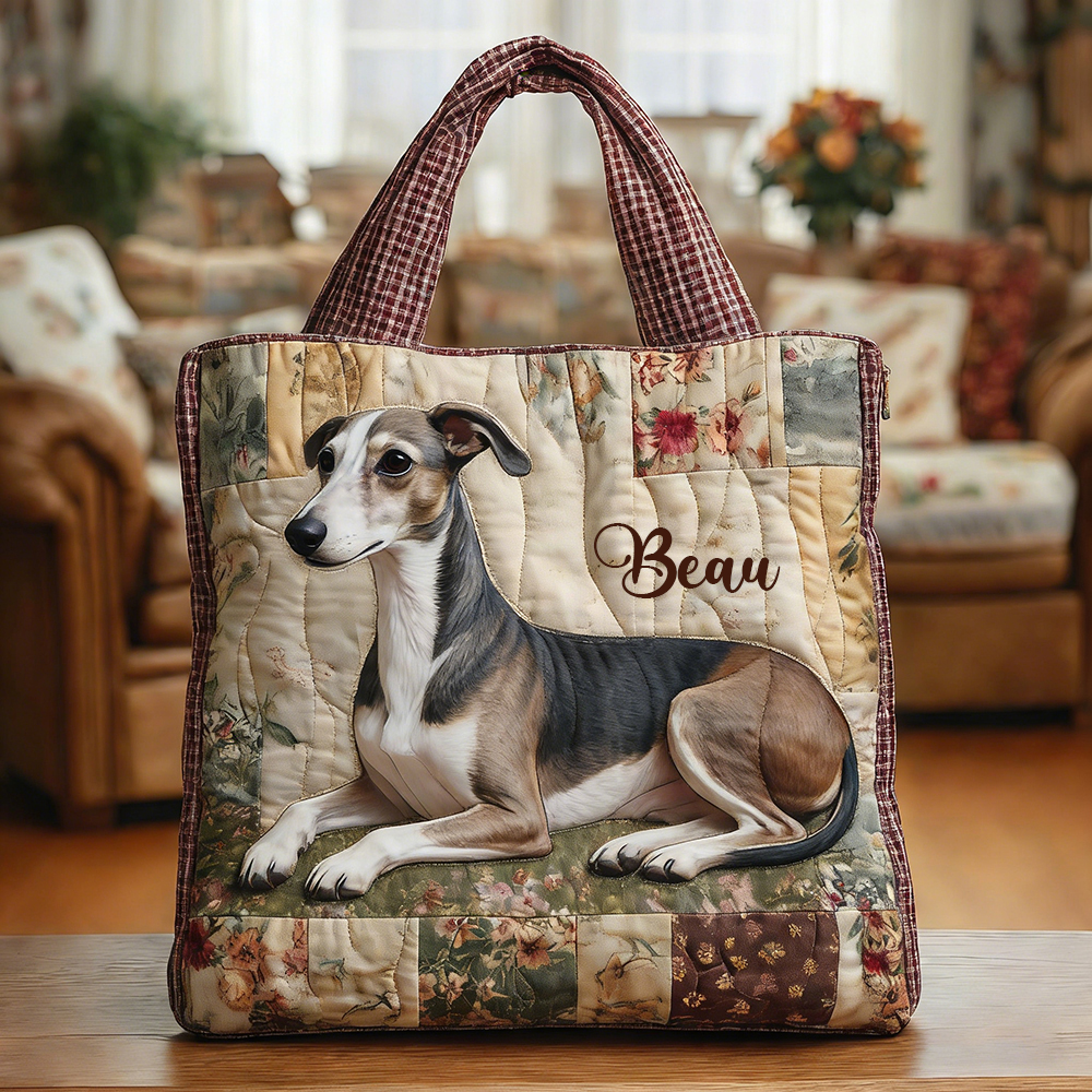 Crafted Italian Greyhound​​ Quilted Eco-friendly Tote Bag | VETote24