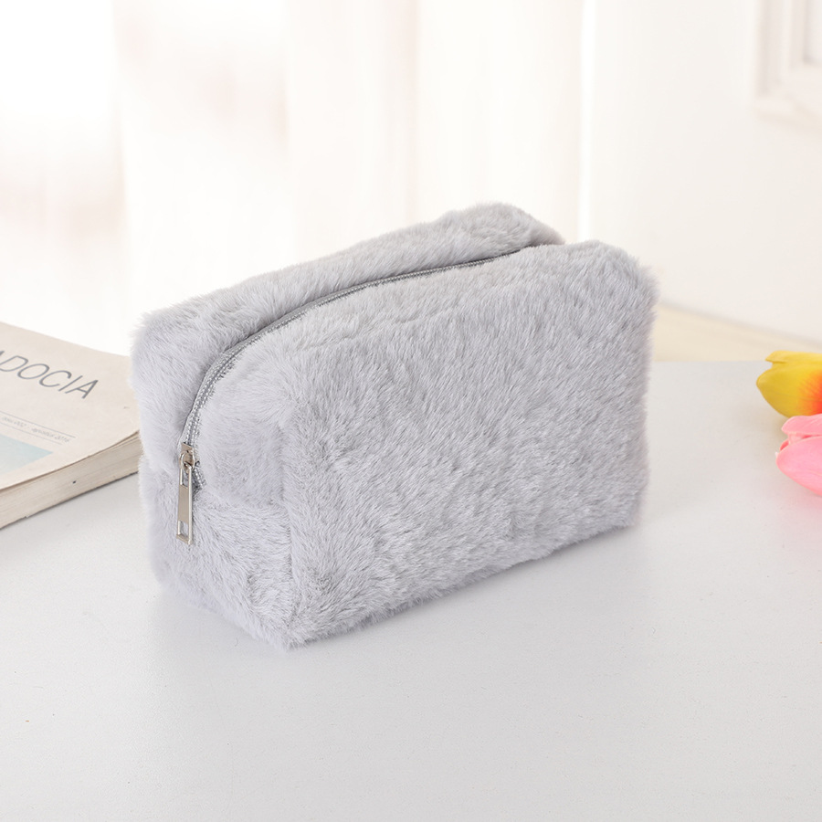 Personalized Embroidered Fluffy Plush Makeup Bag