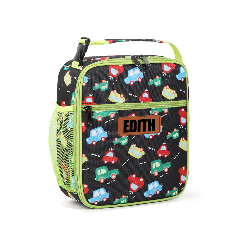 Personalized Leather Patch Kids Cute Lunch Bag