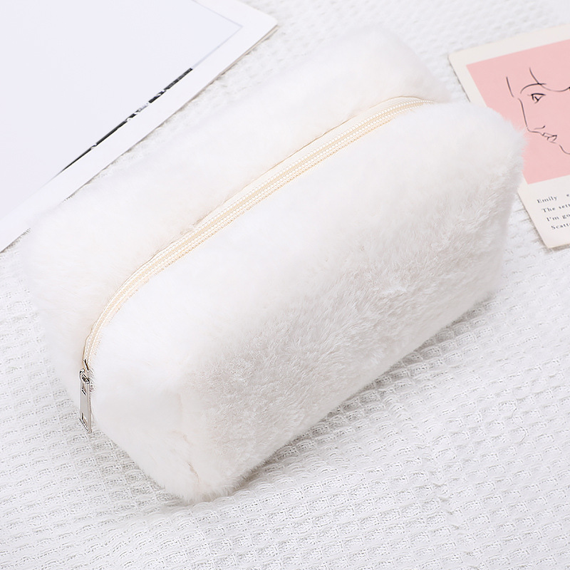 Personalized Embroidered Fluffy Plush Makeup Bag