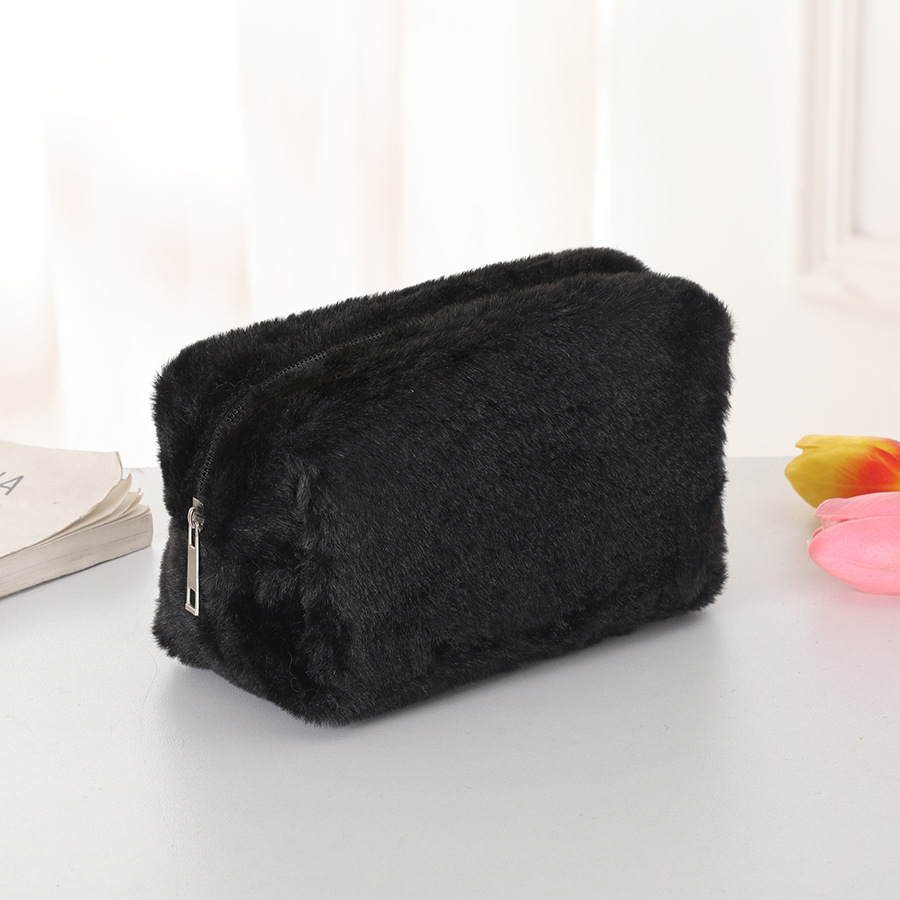 Personalized Embroidered Fluffy Plush Makeup Bag